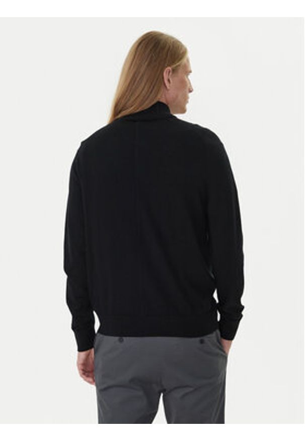 Calvin Klein Sweter LV04LD318G Czarny Regular Fit. Kolor: czarny. Materiał: wełna