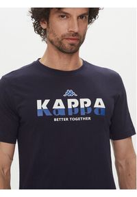 Kappa T-Shirt 351U8KW 193 Granatowy Regular Fit. Kolor: niebieski. Materiał: bawełna
