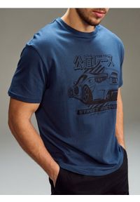 Sinsay - Bawełniana koszulka z krótkim rękawem - szary. Kolor: szary. Materiał: bawełna. Długość rękawa: krótki rękaw. Długość: krótkie