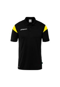 UHLSPORT - Koszulka polo dla dzieci Uhlsport Squad 27. Typ kołnierza: polo. Kolor: czarny, żółty, wielokolorowy. Wzór: napisy