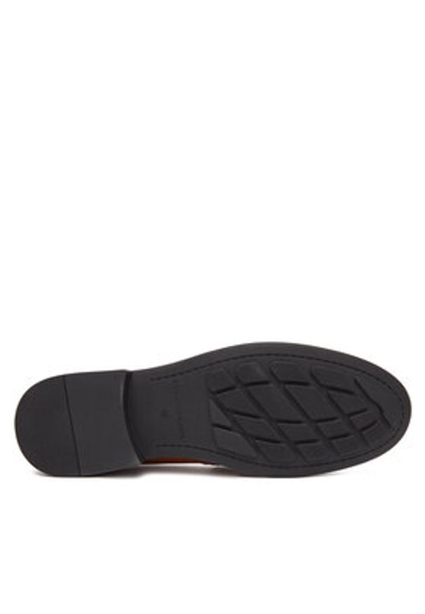 TOMMY HILFIGER - Tommy Hilfiger Loafersy Th Logo Leather Loafer FW0FW08705 Brązowy. Kolor: brązowy. Materiał: skóra
