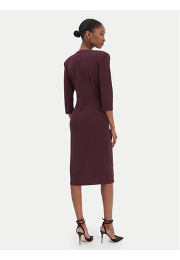 Rinascimento Sukienka koktajlowa CFC0020161002 Bordowy Slim Fit. Kolor: czerwony. Materiał: syntetyk. Styl: wizytowy