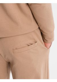 Ombre Clothing - Komplet dresowy męski bluza z kapturem + spodnie dresowe - brązowy V3 - Rozmiar: S. Okazja: na co dzień. Typ kołnierza: kaptur. Kolor: brązowy. Materiał: dresówka. Styl: casual #6