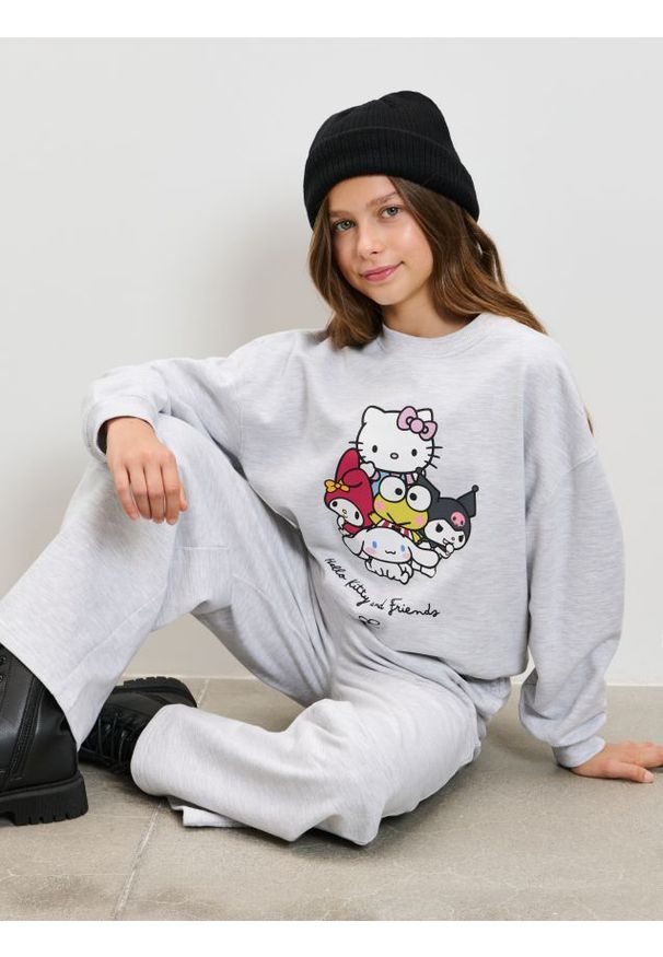 Sinsay - Bluza Hello Kitty - szary. Kolor: szary. Wzór: motyw z bajki