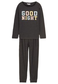 bonprix - Piżama dziewczęca z miękkiej bawełny organicznej (2 części). Kolor: szary. Materiał: bawełna. Wzór: nadruk #1