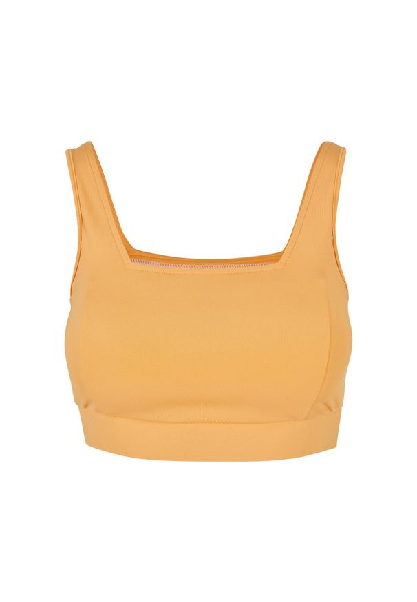 Damski kwadratowy biustonosz sportowy z recyklingu Urban Classics. Kolor: pomarańczowy
