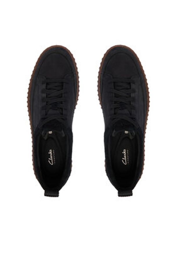 Clarks Sneakersy Torhill Lace 26183470 Czarny. Kolor: czarny. Materiał: nubuk, skóra