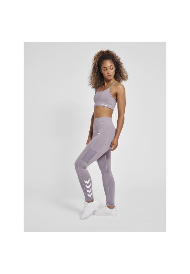 Damskie legginsy mid-rise Hummel MT Chipo. Kolor: fioletowy, niebieski, wielokolorowy, szary