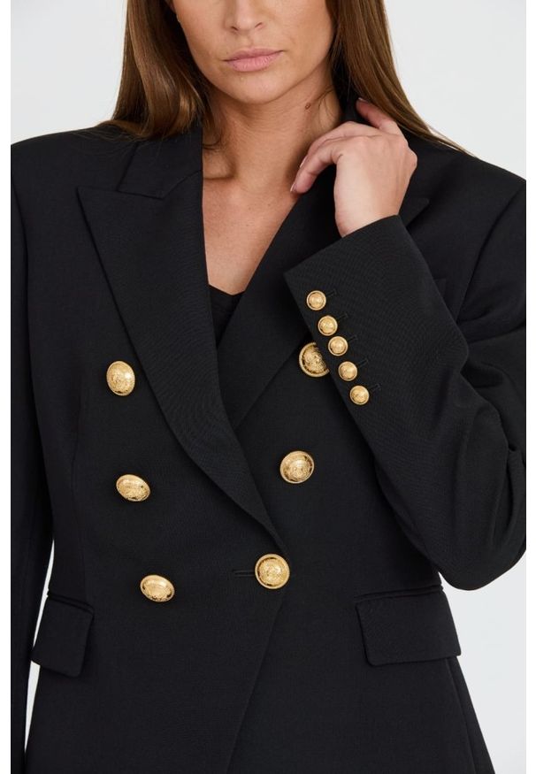 Balmain - BALMAIN Czarna damska marynarka 6 Btn Gdp Jacket, Rozmiar 44. Kolor: czarny