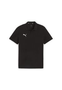 Polo Puma. Typ kołnierza: polo. Kolor: czarny. Materiał: bawełna. Sport: piłka nożna #1
