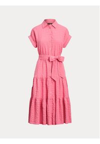 Lauren Ralph Lauren Sukienka koszulowa 200903086001 Różowy Regular Fit. Kolor: różowy. Materiał: bawełna. Typ sukienki: koszulowe #4