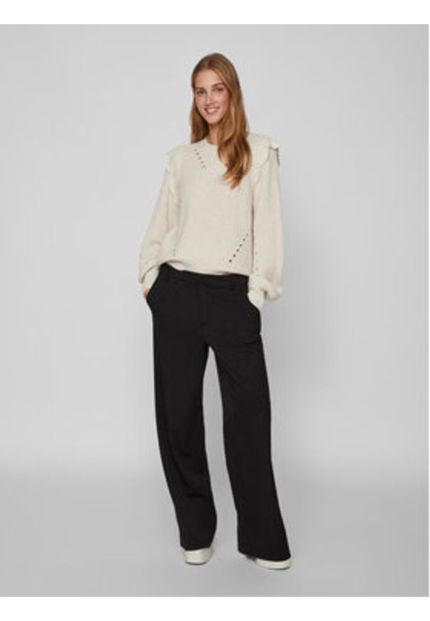 Vila Sweter Norila 14090231 Écru Regular Fit. Materiał: syntetyk