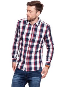 Wrangler - KOSZULA WRANGLER LS 1PKT SHIRT RED W57604M47. Kolor: wielokolorowy