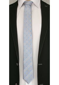 Szary Elegancki Krawat -Angelo di Monti- 6 cm, Męski, Błękitny Wzór Paisley, Nerka. Kolor: niebieski, szary, wielokolorowy. Wzór: paisley. Styl: elegancki #2