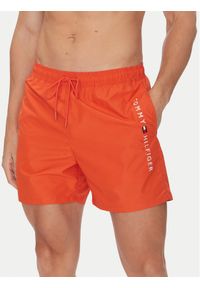 TOMMY HILFIGER - Tommy Hilfiger Szorty kąpielowe UM0UM03258 Pomarańczowy Regular Fit. Kolor: pomarańczowy. Materiał: syntetyk
