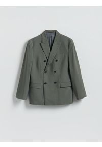 Reserved - Marynarka slim fit z domieszką wiskozy - szary. Kolor: szary. Materiał: wiskoza