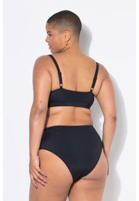 ULLA POPKEN - Damskie Figi od bikini wysoki stan cekiny. Stan: podwyższony. Kolekcja: plus size. Kolor: czarny. Materiał: poliester, elastan, poliamid, materiał