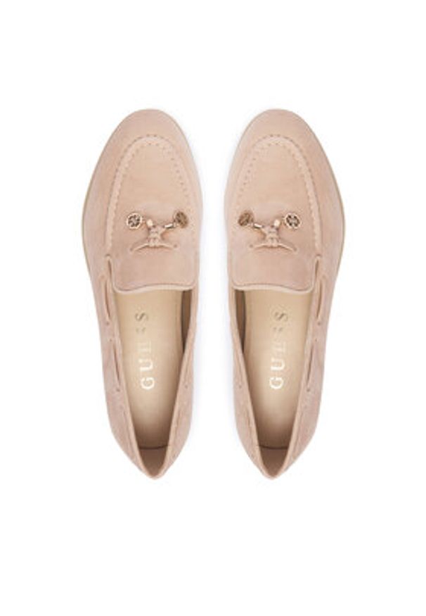 Guess Loafersy Aryanai FLTNAI SUE14 Beżowy jasny. Kolor: beżowy. Materiał: zamsz, skóra