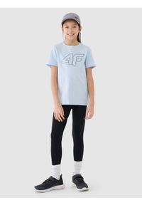 4f - 4F T-shirt z nadrukiem chłopięcy - niebieski 146 (10-11 lat). Okazja: na co dzień. Kolor: niebieski. Materiał: dzianina, jersey, bawełna. Długość rękawa: krótki rękaw. Długość: krótkie. Wzór: nadruk. Sezon: lato. Styl: casual, klasyczny, sportowy #2
