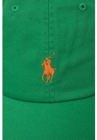 Polo Ralph Lauren czapka z daszkiem bawełniana kolor zielony z aplikacją. Kolor: zielony. Materiał: bawełna. Wzór: aplikacja #2