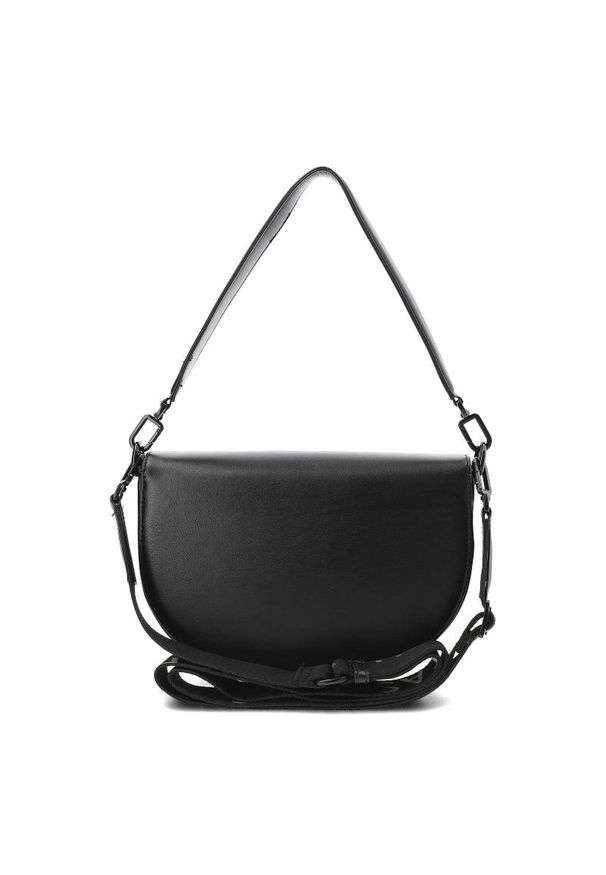 Czarna Elegancka Torebka Damska Hispanitas. Kolor: czarny. Materiał: skórzane. Styl: elegancki