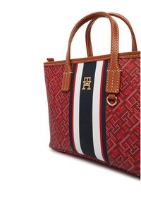 TOMMY HILFIGER - Tommy Hilfiger Torebka Th Monoplay Mini Tote Stripe Le AW0AW18389 Czerwony. Kolor: czerwony. Materiał: skórzane #3