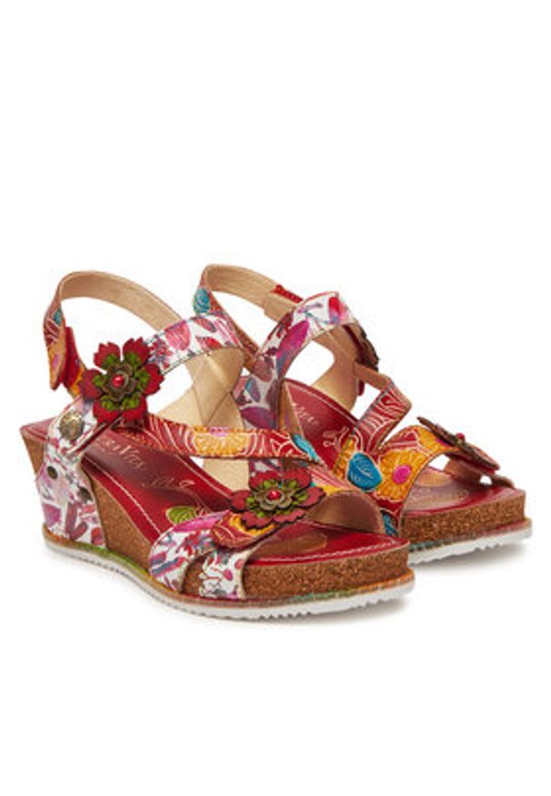 Laura Vita Sandały Bonito 27 Czerwony. Kolor: czerwony. Materiał: skóra