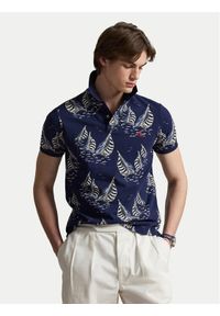 Polo Ralph Lauren Polo 710B18828001 Granatowy Custom Slim Fit. Typ kołnierza: polo. Kolor: niebieski. Materiał: bawełna #1
