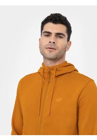 4f - Bluza dresowa rozpinana z kapturem męska. Okazja: na co dzień. Typ kołnierza: kaptur. Kolor: żółty, złoty. Materiał: dresówka. Styl: casual #2