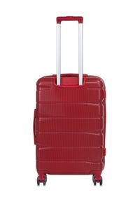 Ochnik - Komplet walizek na kółkach 19'/24'/28'. Kolor: czerwony. Materiał: materiał, poliester, guma #7