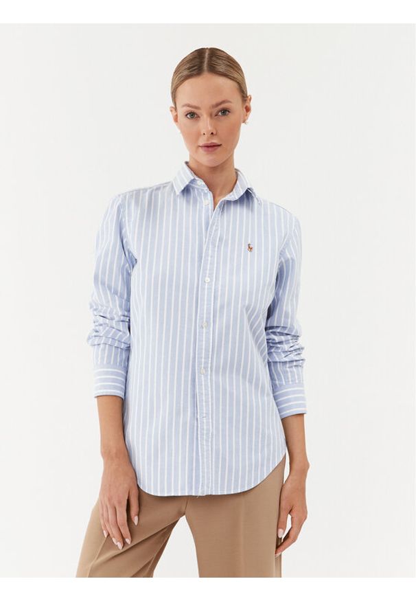 Koszula Polo Ralph Lauren. Typ kołnierza: polo. Kolor: niebieski. Materiał: bawełna