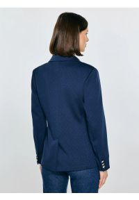 Big-Star - Marynarka damska slim granatowa Norbia 403. Okazja: na spotkanie biznesowe, do pracy. Kolor: niebieski. Materiał: tkanina, wiskoza, materiał. Długość: krótkie. Styl: biznesowy, elegancki, klasyczny #3
