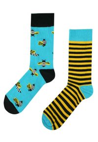 His Story - Skarpetki Bawełniane - Tematyczne - Asymetryczne w Pszczoły. Kolor: wielokolorowy. Materiał: elastan, bawełna, poliamid #7