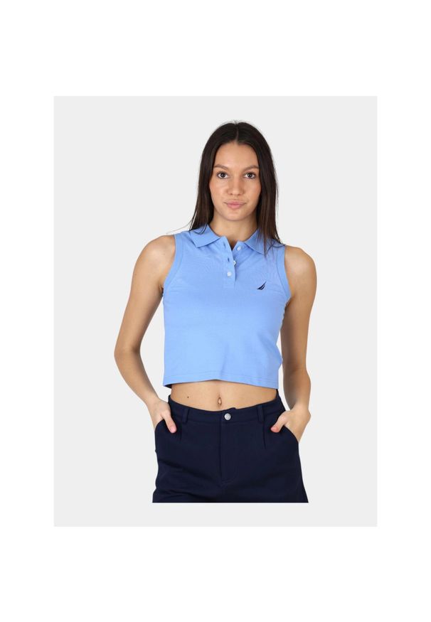 Tank top damski Nautica Danna. Typ kołnierza: polo. Kolor: niebieski. Styl: klasyczny