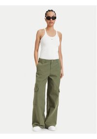 Tommy Jeans Top Racerback DW0DW22264 Beżowy jasny Slim Fit. Kolor: beżowy. Materiał: bawełna #3