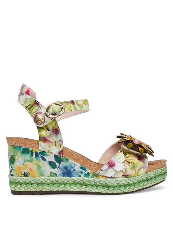 Laura Vita Sandały Facyo 75 Zielony. Kolor: zielony. Materiał: skóra