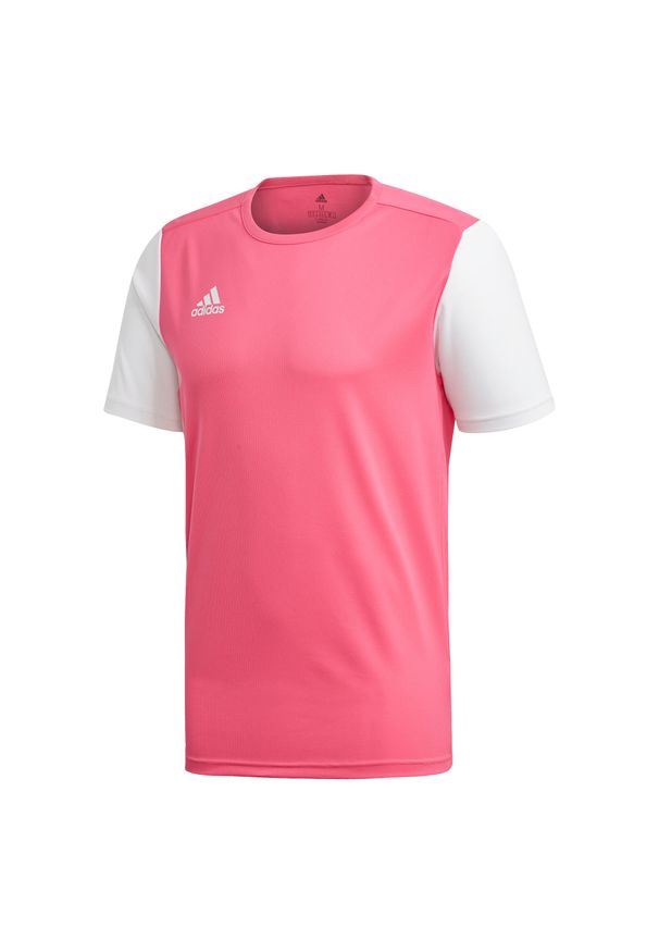 Adidas - Koszulka piłkarska adidas Estro 19 JSY. Kolor: biały, wielokolorowy, różowy. Materiał: jersey. Sport: piłka nożna