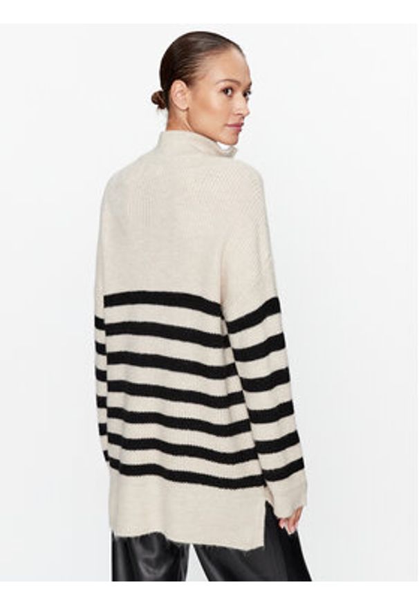 only - ONLY Sweter 15294728 Beżowy Regular Fit. Kolor: beżowy. Materiał: syntetyk