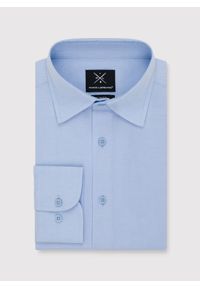 Pako Lorente - PAKO LORENTE – Niebieska bawełniana koszula męska. Kolor: niebieski, biały. Materiał: bawełna. Długość rękawa: długi rękaw. Długość: długie. Styl: elegancki #9