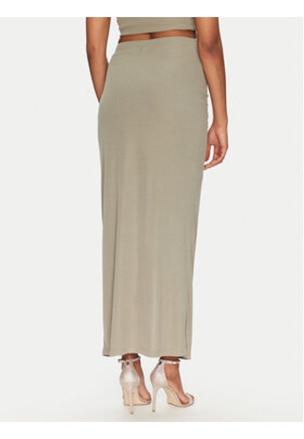 Guess Spódnica midi W5GD0E KAQL2 Khaki Regular Fit. Kolor: brązowy