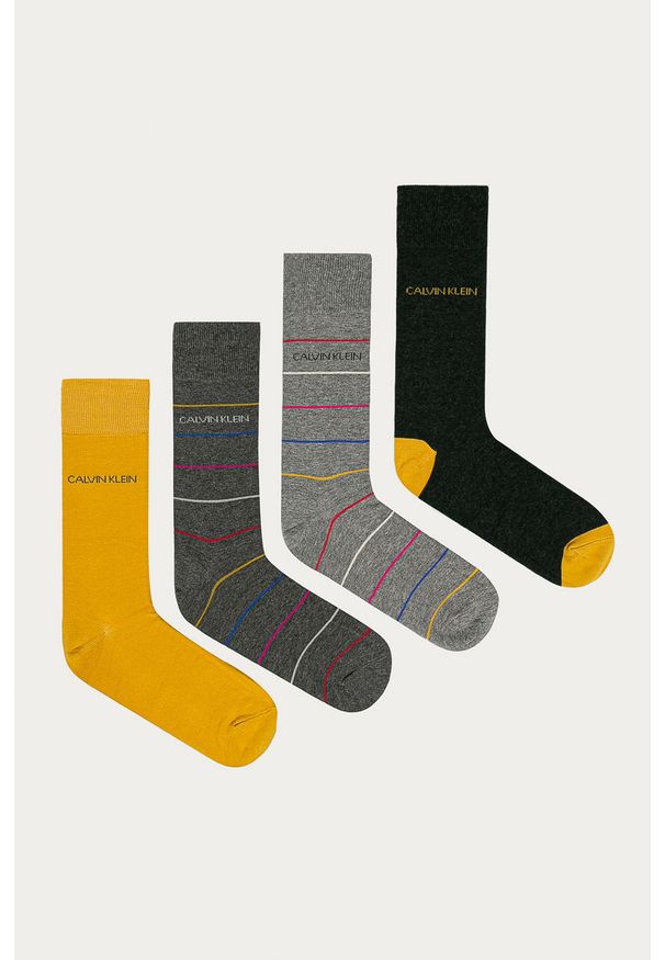 Calvin Klein - Skarpetki (4-pack). Kolor: szary. Materiał: bawełna, materiał, poliamid, elastan, poliester