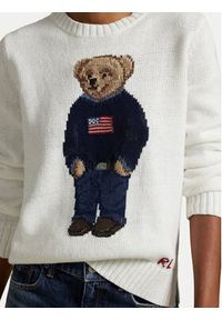 Polo Ralph Lauren Sweter 211978359001 Biały Relaxed Fit. Typ kołnierza: polo. Kolor: biały. Materiał: bawełna #5