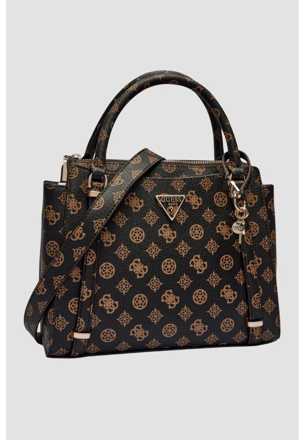 Guess - GUESS Brązowa logowana torebka damska Daryna II. Kolor: brązowy. Materiał: skórzane. Styl: elegancki, casual