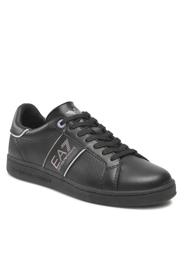 Sneakersy EA7 Emporio Armani X8X102 XK258 Q182 Triple Black/Iridesc. Kolor: czarny. Materiał: skóra
