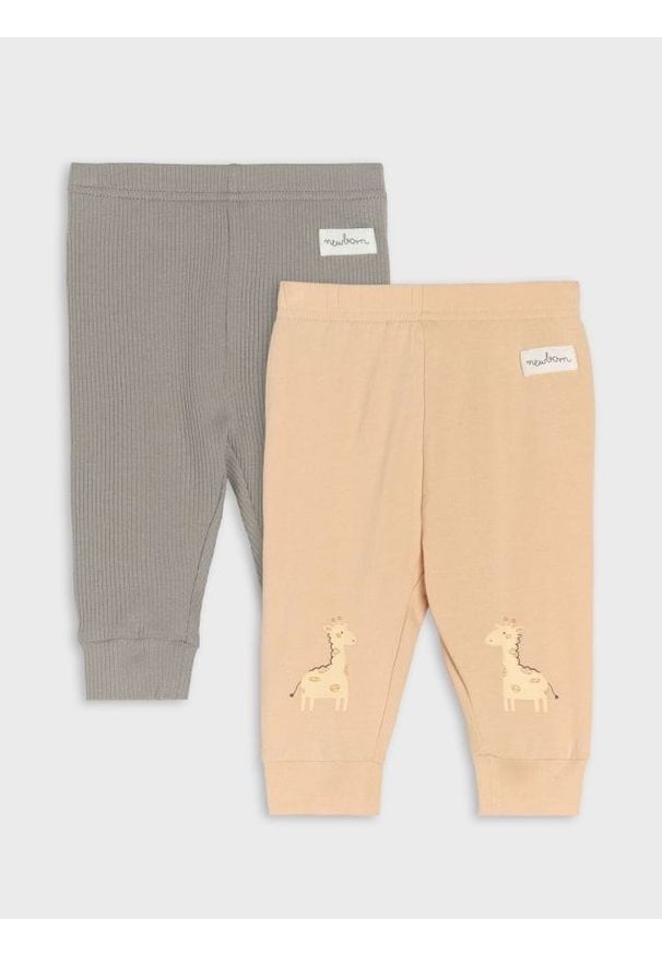 Sinsay - Legginsy 2 pack - beżowy. Kolor: beżowy