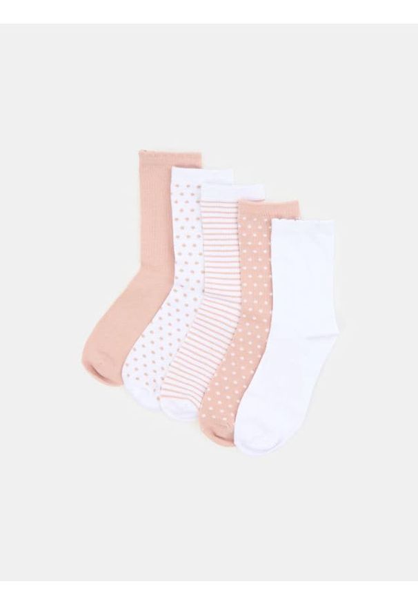 Sinsay - Skarpetki z bawełną 5 pack - różowy. Kolor: różowy. Materiał: bawełna