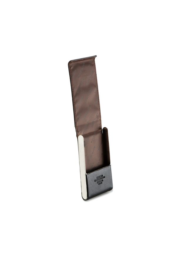 Wittchen - Etui na wizytówki skórzane twarde. Kolor: czarny. Materiał: skóra. Wzór: gładki