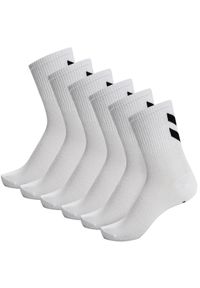 Hummel - Skarpetki białe Humel hmlCHEVRON 6-PACK SOCKS uniwersalne. Kolor: biały