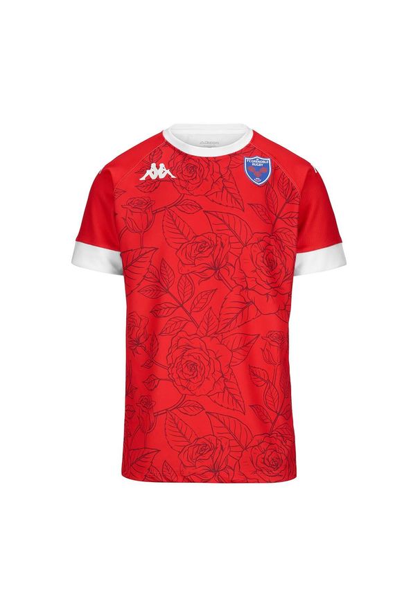 Kappa - Zewnętrzny T-shirt FC Grenoble Rugby 2024/25. Kolor: czerwony, biały, wielokolorowy