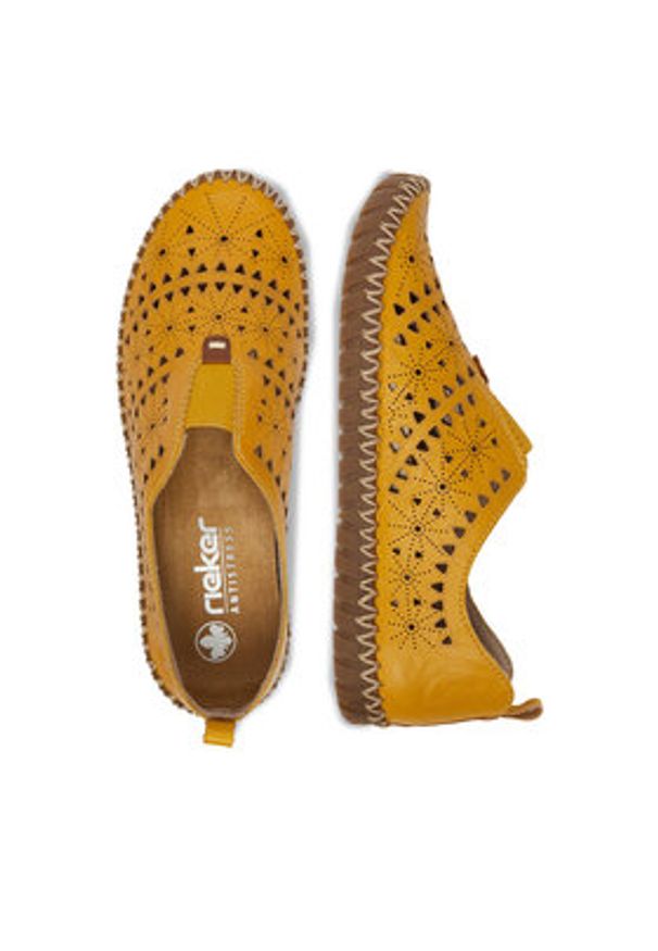 Rieker Półbuty CEO-M2852-68 Żółty. Kolor: żółty. Materiał: skóra